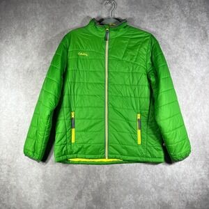 Cabela's Primaloft Puffer Jacket Youth Size‎ XL Green Full Zip Outdoor Pockets